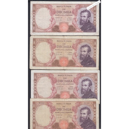 Lot 4 Billets Italie 10000 Lire - 1966-68-70-73 -  lartdesgents.fr