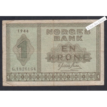 Billet Norvège 1 Krone - G.1826164 - 1944  -  lartdesgents.fr