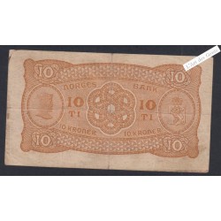 Billet Norvège 10 Kroner  - C.2685494  - 1942  -  lartdesgents.fr