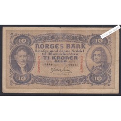 Billet Norvège 10 Kroner  - A.2864052  - 1941  -  lartdesgents.fr