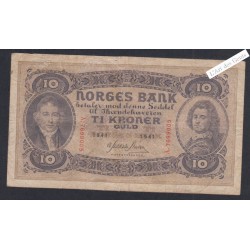 Billet Norvège 10 Kroner  - A.7699005  - 1941  -  lartdesgents.fr
