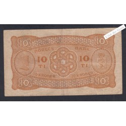 Billet Norvège 10 Kroner  - B.1132064  - 1942  -  lartdesgents.fr