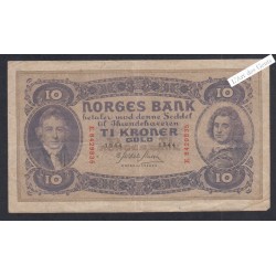 Billet Norvège 10 Kroner  -  E.8429835  - 1944  -  lartdesgents.fr