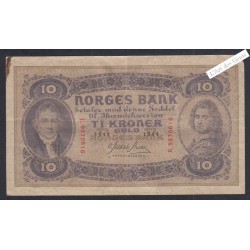 Billet Norvège 10 Kroner  -  E.9270616  - 1944  -  lartdesgents.fr