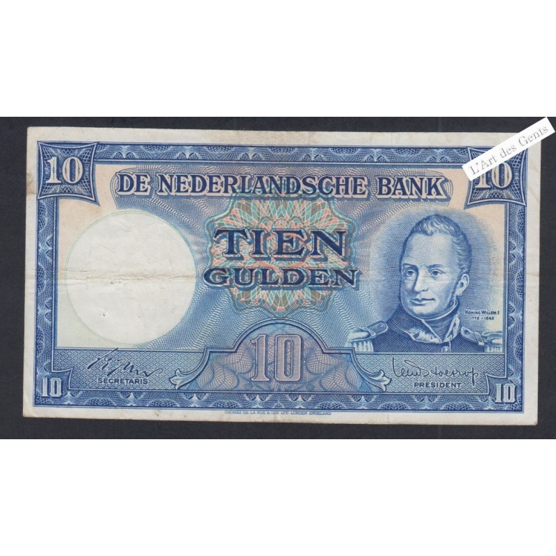 Billet Pays Bas 10 Gulden  -  5AU747509  - 1949 - TB -  lartdesgents.fr