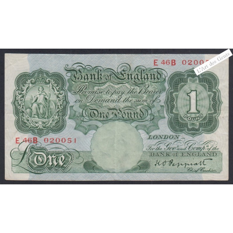 Billet Grande Bretagne 1 Pound  -  E 46B 020051  - 1948-49 - P.369a -  lartdesgents.fr