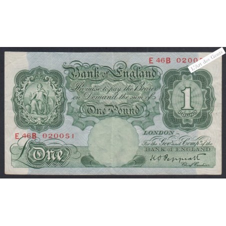 Billet Grande Bretagne 1 Pound  -  E 46B 020051  - 1948-49 - P.369a -  lartdesgents.fr