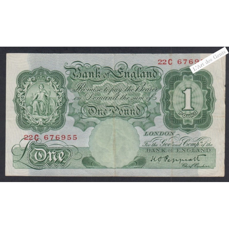 Billet Grande Bretagne 1 Pound  -  22C 676955  - 1948-49 - P.369a -  lartdesgents.fr