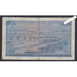 Billet Kenya - 20 Shillings - A/23 425849 - 1968 - lartdesgents.fr