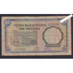 Billet Nigéria - 10 Shillings - A/20 979290 - 1968 - P.11a - lartdesgents.fr