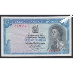 Billet Rhodésia - 10 Shillings - L/16 972519 - 1968 - lartdesgents.fr
