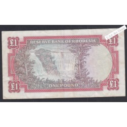 Billet Rhodésia - 1 Pound - K/30 951267 - 1968 - lartdesgents.fr