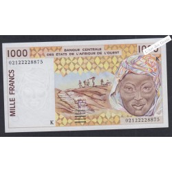 Billet Sénégal - 1000 Francs - n°02122228875 - 2002 - P.710Km - Neuf - lartdesgents.fr