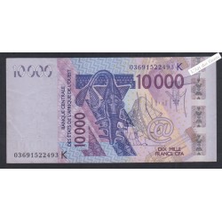 Billet Sénégal -  10000 Francs - n°03691522493K - 2003 - Sup -  lartdesgents.fr