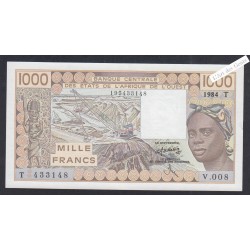 Billet Togo - 1000 Francs- n° V.008 433148 - 1984 - P.807Td - Sign.18 -  lartdesgents.fr