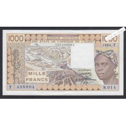 Billet Togo - 1000 Francs - n° B.014 408804 - 1986 - lartdesgents.fr