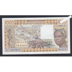 Billet Togo - 1000 Francs - n° M.015 967637 - 1986 - lartdesgents.fr