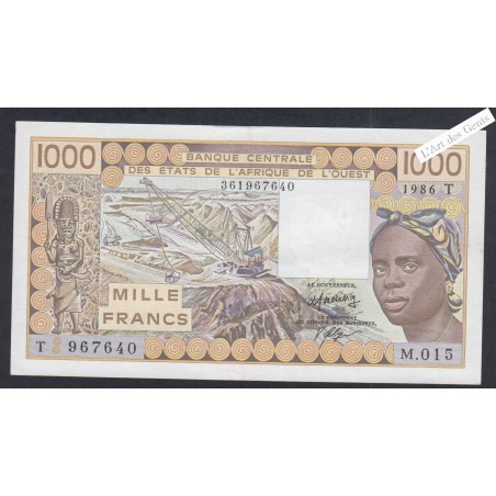 Billet Togo - 1000 Francs - n° M.015 967640 - 1986 - lartdesgents.fr