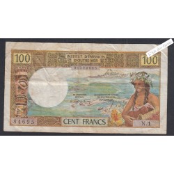 Billet Tahiti Papeete  - 100 Francs  - N.1 84695 - lartdesgents.fr