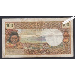 Billet Tahiti Papeete  - 100 Francs  - N.1 84695 - lartdesgents.fr
