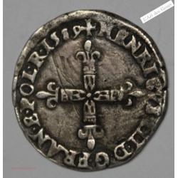 Quart Ecu Croix de face Henri III 1589 L Bayonne Argent -  lartdesgents.fr