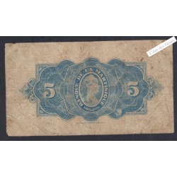 Billet Martinique  - 5 Francs  - G.13 788 - 1942 - P.16B - lartdesgents.fr