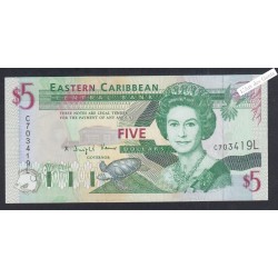Billet Caraïbes - 5 Dollars  - C703419L - 1994 - P.31c - Neuf - lartdesgents.fr