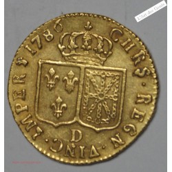 Louis d'or 1786 D Lyon Louis XVI TTB+