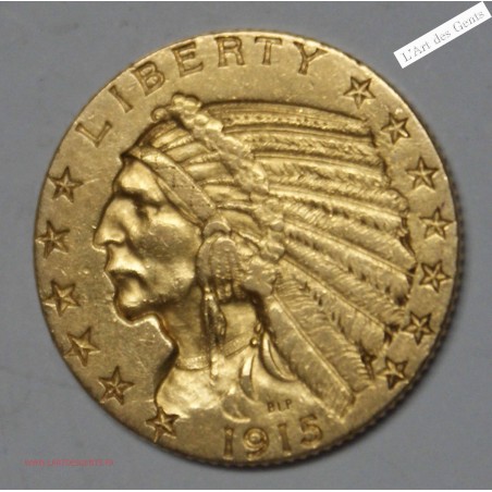 5 dollars - 5$ 1915 tête d'indien US  -  lartdesgents.fr