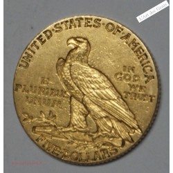 5 dollars - 5$ 1915 tête d'indien US  -  lartdesgents.fr