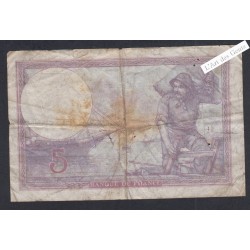 Billet 5 Francs Violet- n°A.6228 332 - 1921 -  lartdesgents.fr
