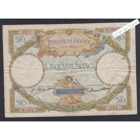Billet 50 Francs Luc Olivier Merson - N.1911 991 - 1928 -  lartdesgents.fr