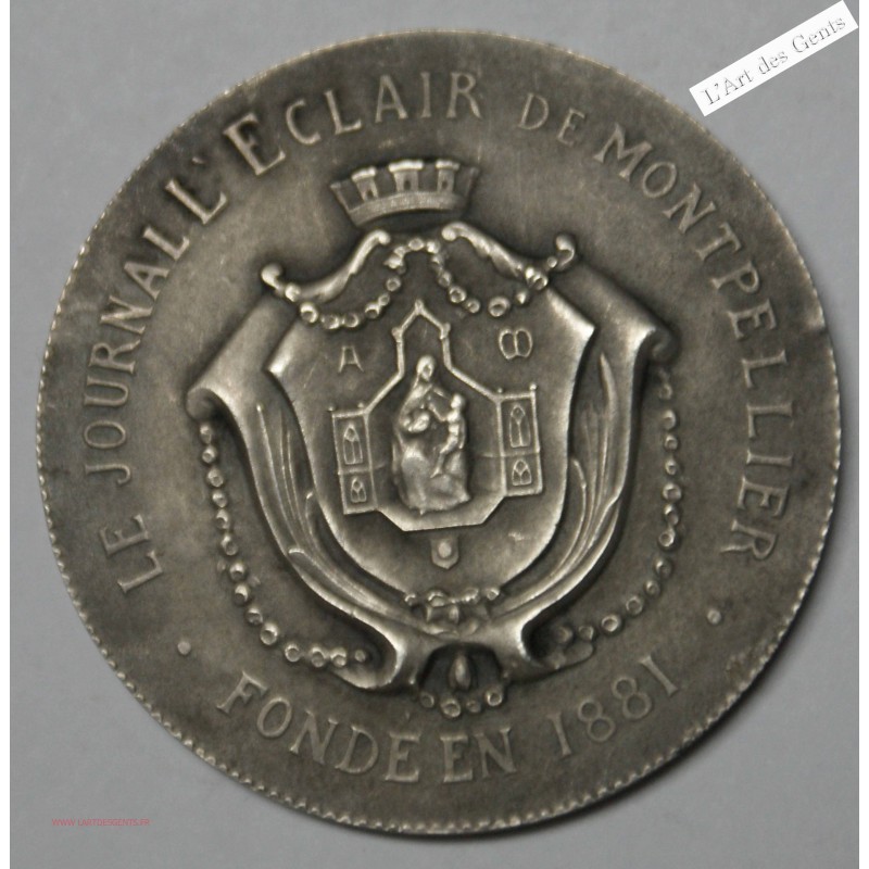 Jeton argent, Journal l'éclair Montpellier fondé en 1881 -  lartdesgents.fr