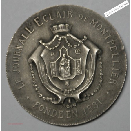 Jeton argent, Journal l'éclair Montpellier fondé en 1881 -  lartdesgents.fr
