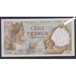 Billet 100 Francs Sully - F.17888 744  - 1941 - Neuf -  lartdesgents.fr