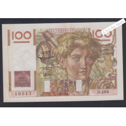 Billet 100 Francs Jeune Paysan - D.469 18517  - 1952 - Spl -  lartdesgents.fr