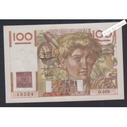 Billet 100 Francs Jeune Paysan - D.469 18524  - 1952 - SPL -  lartdesgents.fr
