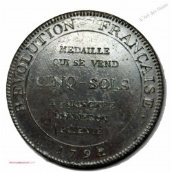 CONSTITUTION 5 SOLS HERCULE IV/1792 MONNERON FDC, lartdesgents.fr