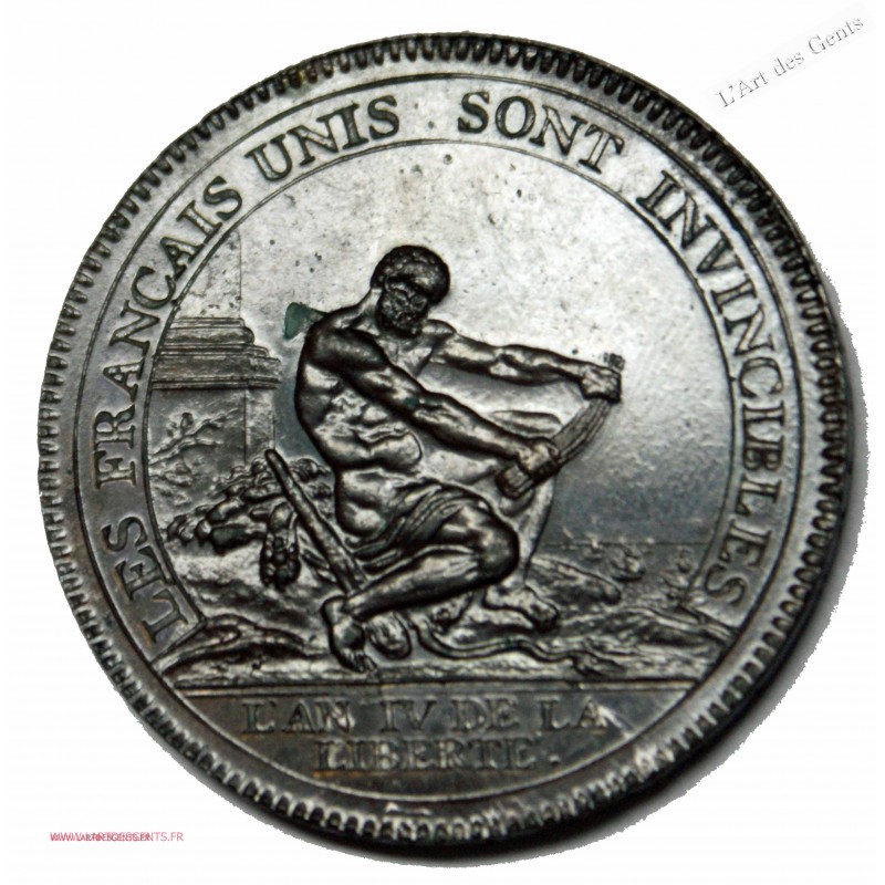 CONSTITUTION 5 SOLS HERCULE IV/1792 MONNERON FDC, lartdesgents.fr