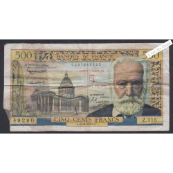 5 N Francs  sur 500 Francs Victor Hugo - Z.115 49290 - 1959 -  lartdesgents.fr