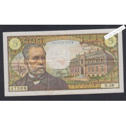 5 Francs Pasteur - H.29 47509 - 1966 -  lartdesgents.fr