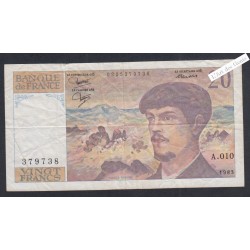 20 Francs Debussy - A.010 379738 - 1983 - TB -  lartdesgents.fr