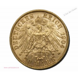 20 mark or 1904 Prusse WILHELM II, lartdesgents.fr