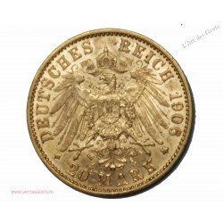20 mark or 1906 Prusse WILHELM II, lartdesgents.fr