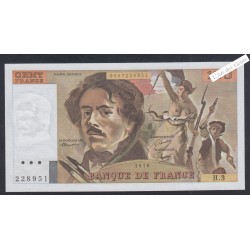 100 Francs Delacroix - H.3 228951 - 1978 - Fay.68.03 - Neuf -  lartdegents.frs