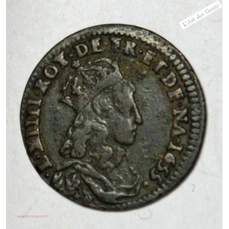 Liard de France de Louis XIV 1655 B Rouen .  lartdesgents.fr