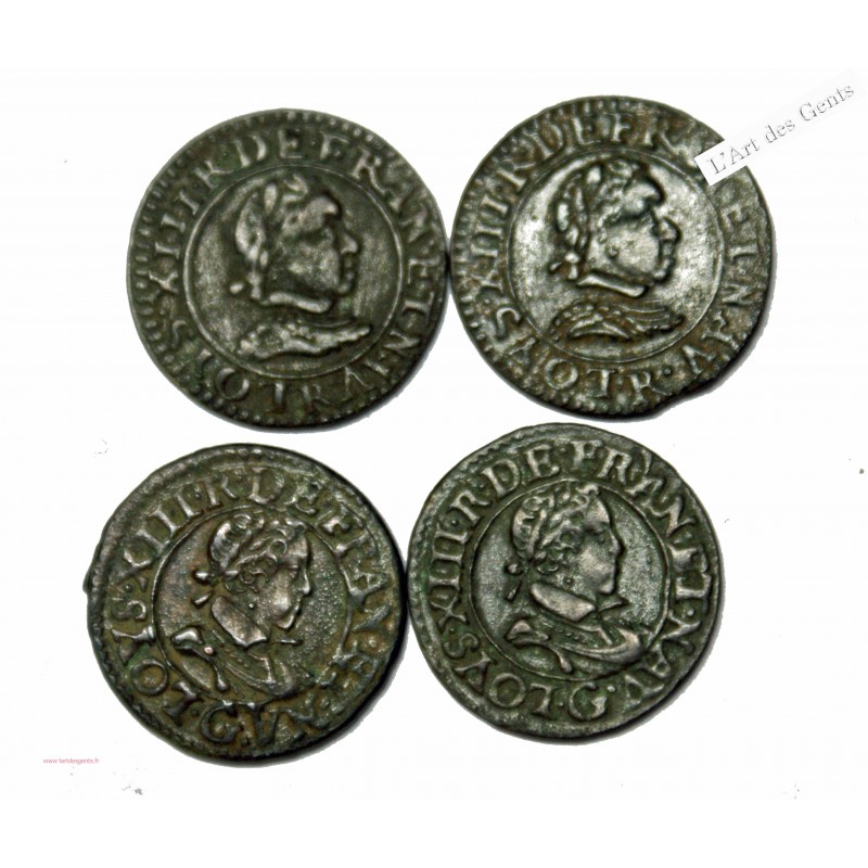 Lot Louis XIII 162I Villeneuve et 1620 G Double tournois TTB+.  lartdesgents.fr