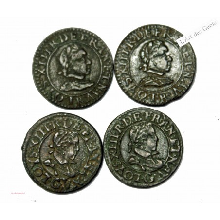 Lot Louis XIII 162I Villeneuve et 1620 G Double tournois TTB+.  lartdesgents.fr