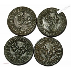 Lot Louis XIII 162I Villeneuve et 1620 G Double tournois TTB+.  lartdesgents.fr