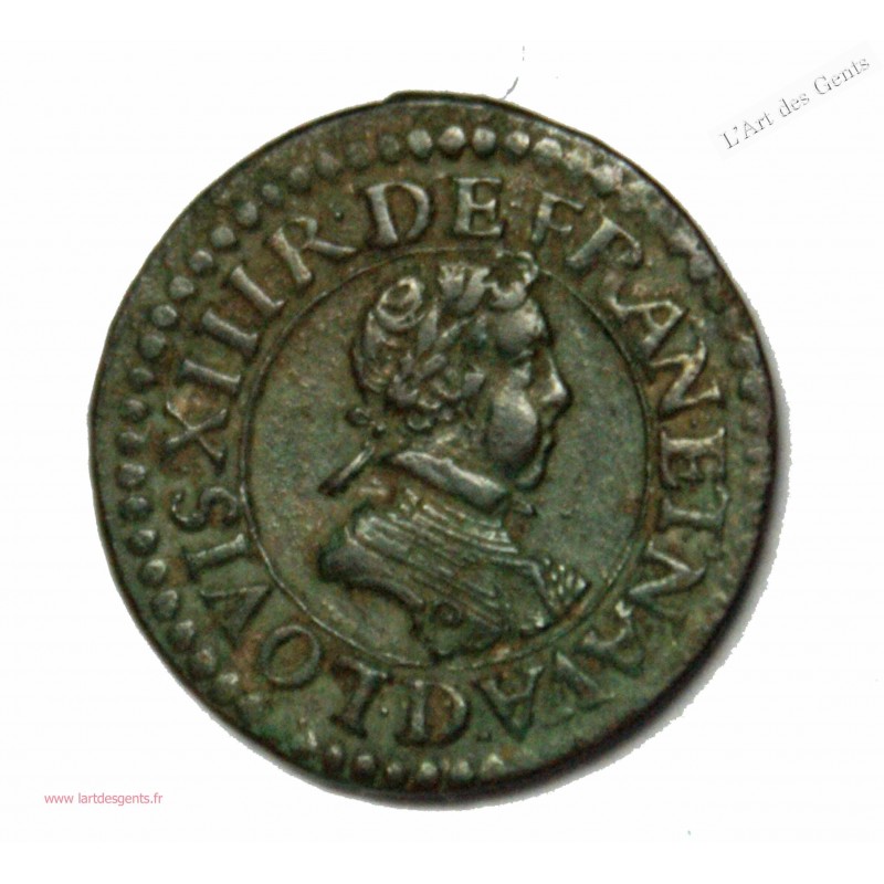 Louis XIII 1618/7 D Lyon Double tournois TTB. R3-  lartdesgents.fr